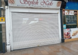 We arrived at Stylish nails based in Burnley, BB111QL. The shutter was all jammed up in the canopy.