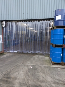 strip curtain in a Liverpool warehouse