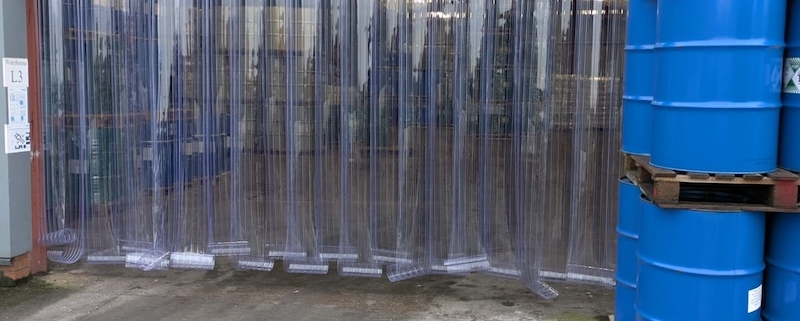 strip curtain in a Liverpool warehouse