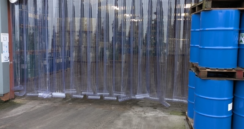 strip curtain in a Liverpool warehouse