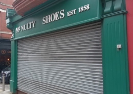 roller shutter repair to McNultys Crewe by UK Doors & Shutters