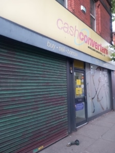 cash convertors Liverpool roller shutter serviced by UK Doors & Shutters
