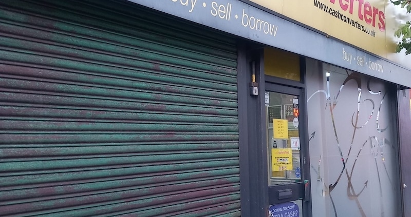 cash convertors Liverpool roller shutter serviced by UK Doors & Shutters