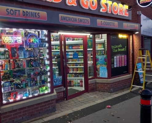 aluminium door repaired and shopfront in Nottingham